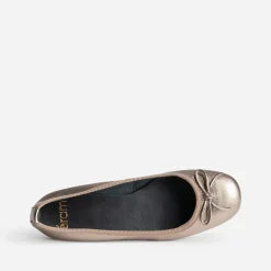Eram Ballerines^Ballerine dorée foncée en cuir METALISE