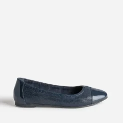 Eram Ballerines^Ballerine effet python et verni MARINE