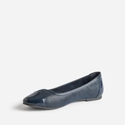 Eram Ballerines^Ballerine effet python et verni MARINE