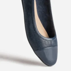 Eram Ballerines^Ballerine effet python et verni MARINE