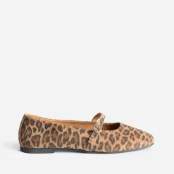 Eram Ballerines^Ballerine marron cuir imprimé léopard IMPRIME