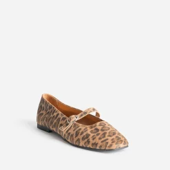 Eram Ballerines^Ballerine marron cuir imprimé léopard IMPRIME