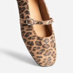 Eram Ballerines^Ballerine marron cuir imprimé léopard IMPRIME