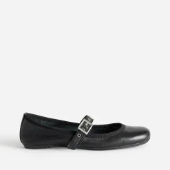 Eram Ballerines^Ballerine e en cuir avec bride à œillet NOIR