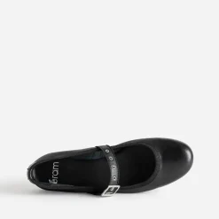 Eram Ballerines^Ballerine e en cuir avec bride à œillet NOIR