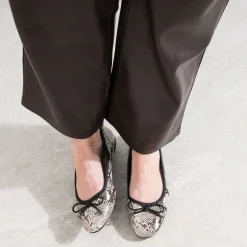 Eram Ballerines^Ballerine noire imprimé effet python IMPRIME