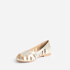 Eram Ballerines^Ballerine open-toe en cuir effet python OR