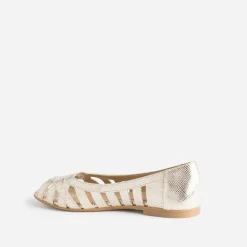 Eram Ballerines^Ballerine open-toe en cuir effet python OR