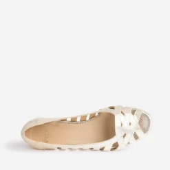 Eram Ballerines^Ballerine open-toe en cuir effet python OR