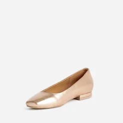 Eram Ballerines^Ballerine rose cuivré métallisé à bout carré METALISE