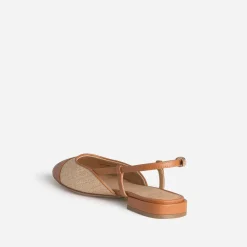 Eram Ballerines^Ballerine slingback tressée bout camel BEIGE