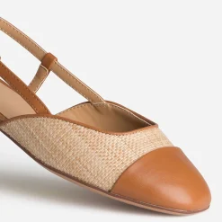 Eram Ballerines^Ballerine slingback tressée bout camel BEIGE