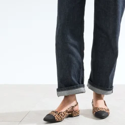 Eram Ballerines^Ballerine slingback beige effet léopard IMPRIME