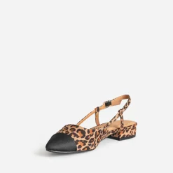 Eram Ballerines^Ballerine slingback beige effet léopard IMPRIME