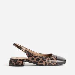 Eram Ballerines^Ballerine slingback marron motif léopard IMPRIME