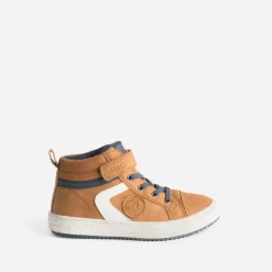 Buggy Chaussures Montantes^Basket camel, écru et marine COGNAC