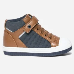 Buggy Chaussures Montantes^Basket camel et grise BLEU