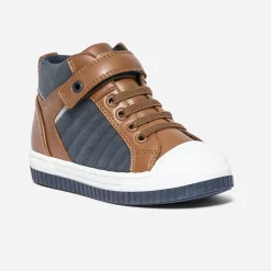 Buggy Chaussures Montantes^Basket camel et grise BLEU