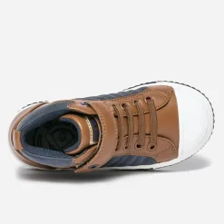 Buggy Chaussures Montantes^Basket camel et grise BLEU