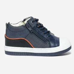 Buggy Chaussures Montantes^Basket marine zippée BLEU