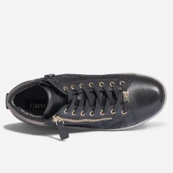 Caprice Baskets^Basket e en cuir effet python NOIR