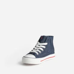 CHIPIE Baskets^Basket en jean brut pailleté avec patchs BLEU