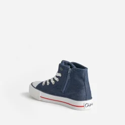 CHIPIE Baskets^Basket en jean brut pailleté avec patchs BLEU