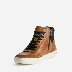 Eram Boots|Baskets/Tennis^Basket cuir à découpes COGNAC