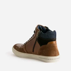 Eram Boots|Baskets/Tennis^Basket cuir à découpes COGNAC