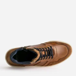 Eram Boots|Baskets/Tennis^Basket cuir à découpes COGNAC