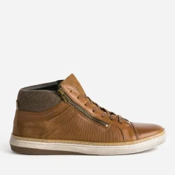 Eram Baskets/Tennis^Basket cuir empiècement textile COGNAC