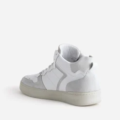 Eram Baskets/Tennis^Basket montante he et grise en cuir BLANC