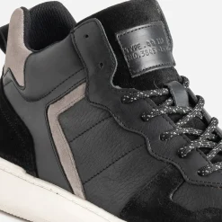 Eram Baskets/Tennis^Basket montante e et grise en cuir NOIR