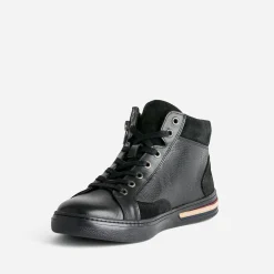 Eram Boots|Baskets/Tennis^Basket noire cuir COGNAC