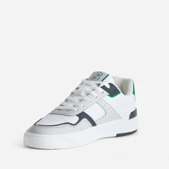 Schott Baskets/Tennis^Basket he, grise et verte BLANC