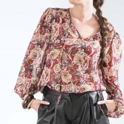 Texto Chemises & Blouses^Blouse à imprimé cachemire floral ROUGE
