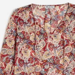 Texto Chemises & Blouses^Blouse à imprimé cachemire floral ROUGE