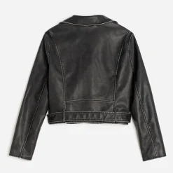 Texto Vestes & Gilets^Blouson esprit motard NOIR