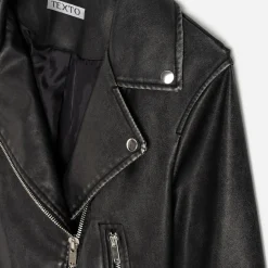 Texto Vestes & Gilets^Blouson esprit motard NOIR