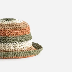 Texto Chapeaux, Bonnets & Casquettes^Bob beige paille papier rayures MULTICOLORE