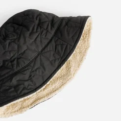 Texto Chapeaux, Bonnets & Casquettes^Bob réversible et sherpa écru NOIR