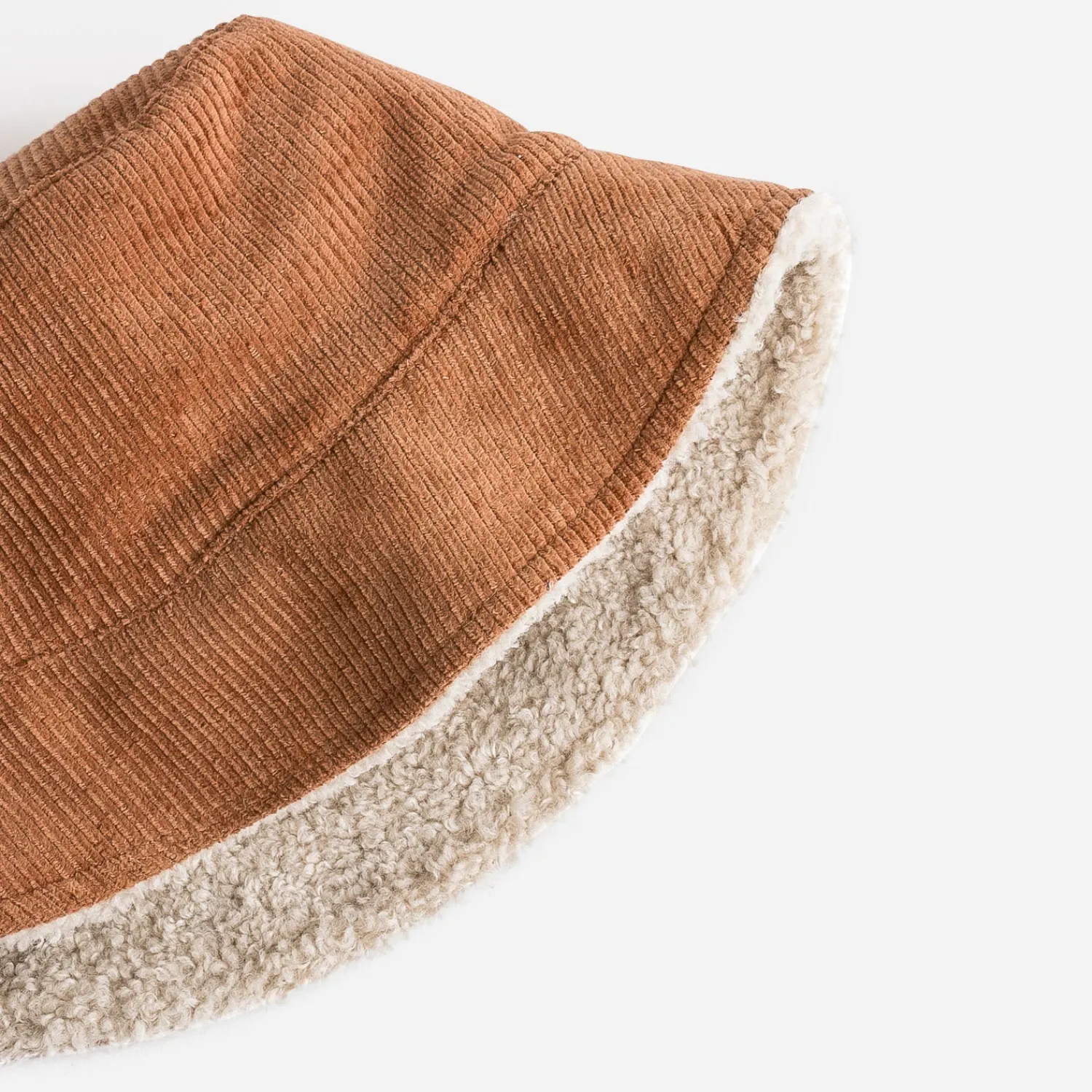 Texto Chapeaux, Bonnets & Casquettes^Bob réversible velours camel et Sherpa écru MARRON