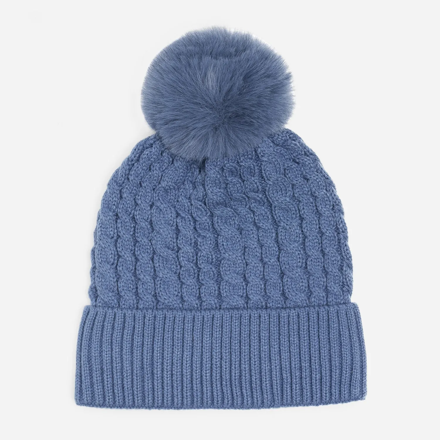 Eram Chapeaux, Bonnets & Casquettes^Bonnet tricot à torsades et pompon BLEU