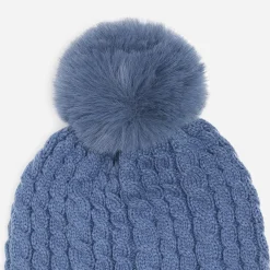 Eram Chapeaux, Bonnets & Casquettes^Bonnet tricot à torsades et pompon BLEU