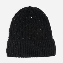 Texto Chapeaux, Bonnets & Casquettes^Bonnet tricot brodé strass s NOIR