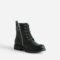 Buggy Boots^Boots à lacet avec zip côté NOIR