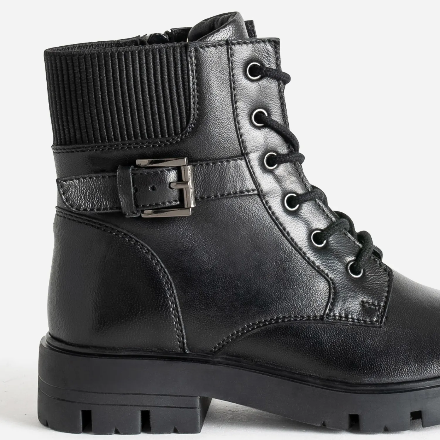 Buggy Boots^Boots à lacet en cuir NOIR