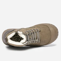 Buggy Chaussures Montantes^Boots à lacet taupe suédé et fourré MARRON