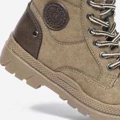 Buggy Chaussures Montantes^Boots à lacet taupe suédé fourré MARRON