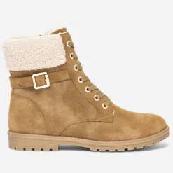 Eram Boots^Boots à lacet fourré CAMEL